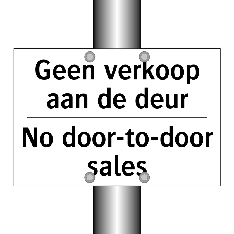 Geen verkoop aan de deur - No door-to-door sales