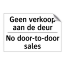Geen verkoop aan de deur - No door-to-door sales