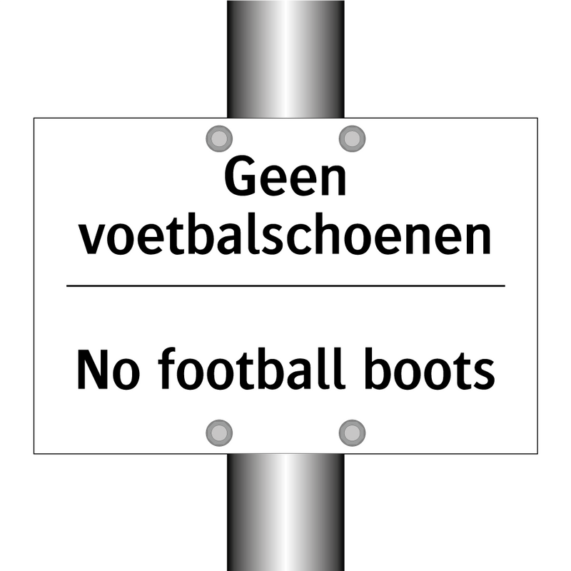 Geen voetbalschoenen - No football boots