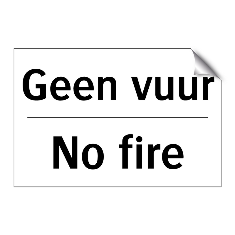 Geen vuur - No fire