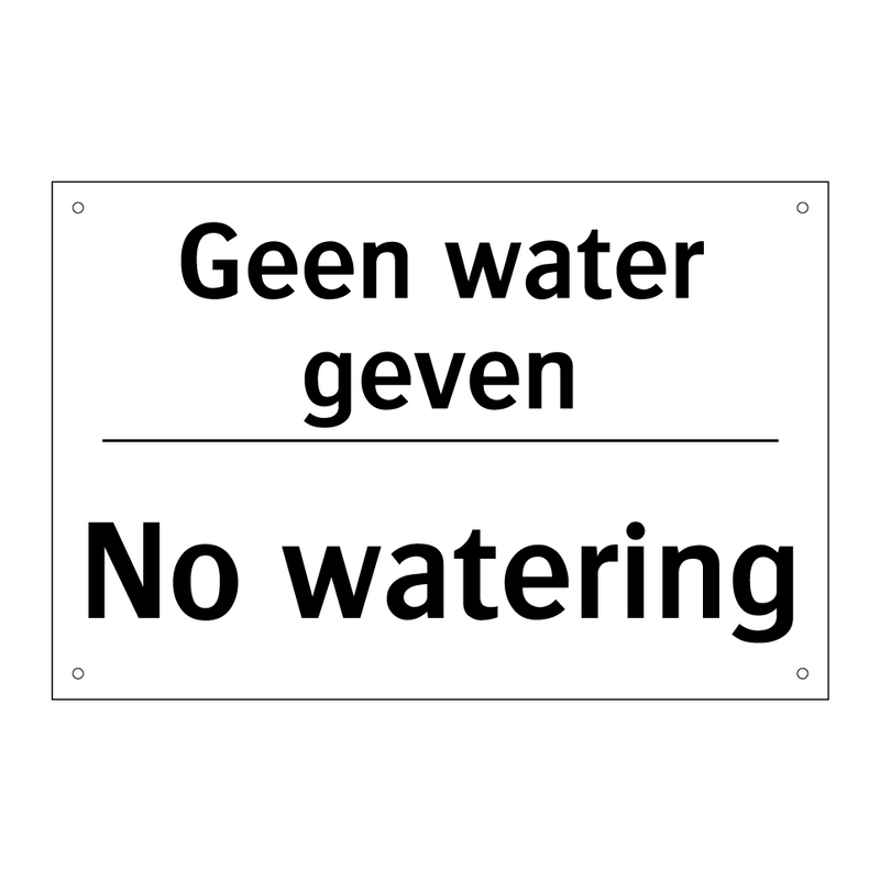 Geen water geven - No watering