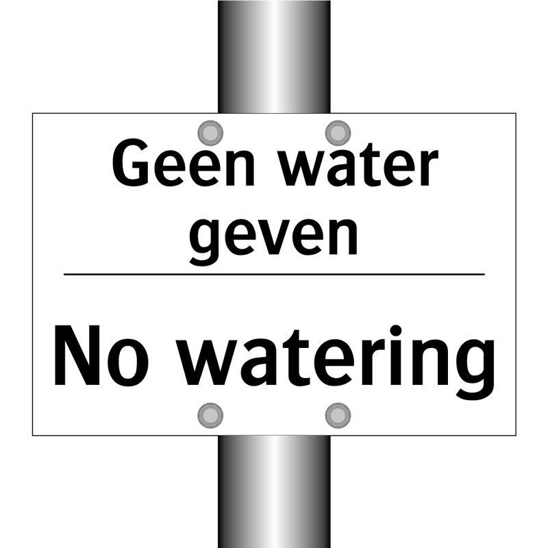 Geen water geven - No watering
