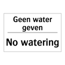 Geen water geven - No watering