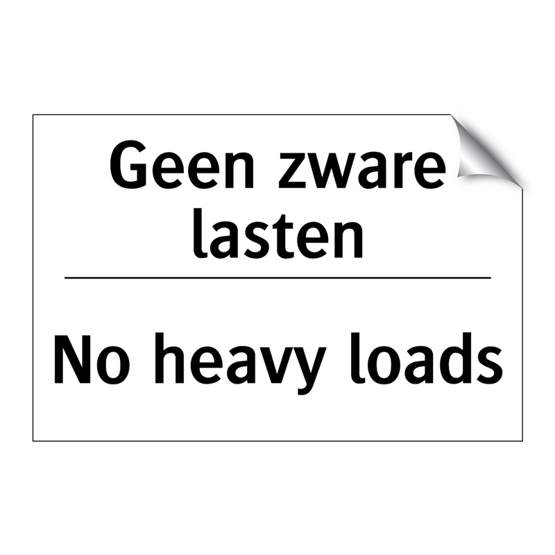 Geen zware lasten - No heavy loads