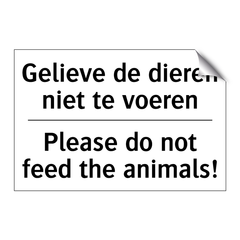 Gelieve de dieren niet te voeren/.../ - Please do not feed the animals!/.../