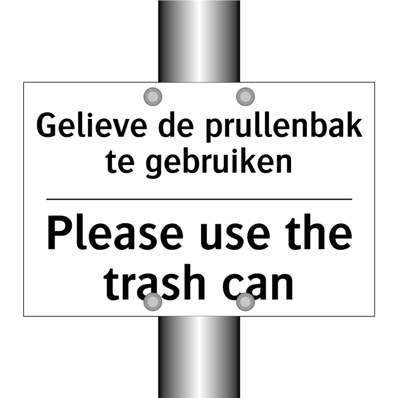 Gelieve de prullenbak te gebruiken/.../ - Please use the trash can