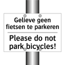 Gelieve geen fietsen te parkeren/.../ - Please do not park bicycles!