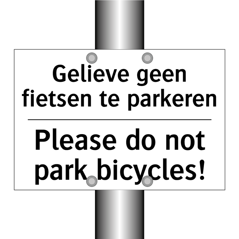 Gelieve geen fietsen te parkeren/.../ - Please do not park bicycles!