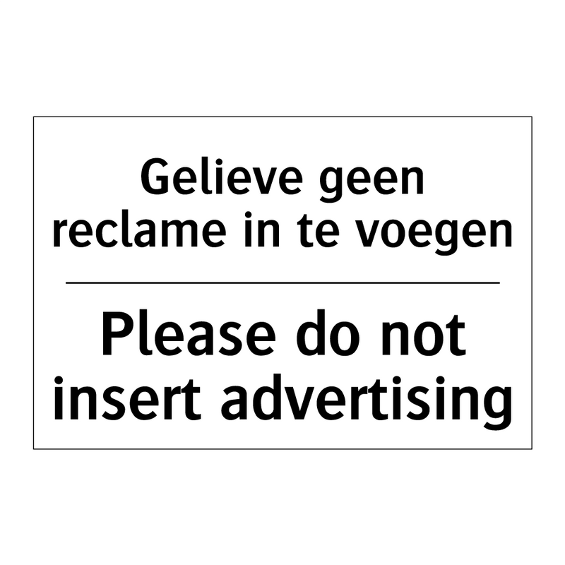 Gelieve geen reclame in te voegen/.../ - Please do not insert advertising/.../