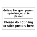 Gelieve hier geen posters op te /.../ - Please do not hang or stick posters /.../