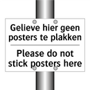 Gelieve hier geen posters te plakken/.../ - Please do not stick posters here/.../