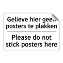 Gelieve hier geen posters te plakken/.../ - Please do not stick posters here/.../