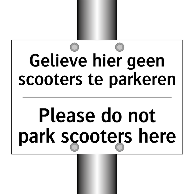 Gelieve hier geen scooters te /.../ - Please do not park scooters here/.../