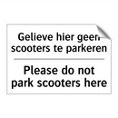 Gelieve hier geen scooters te /.../ - Please do not park scooters here/.../