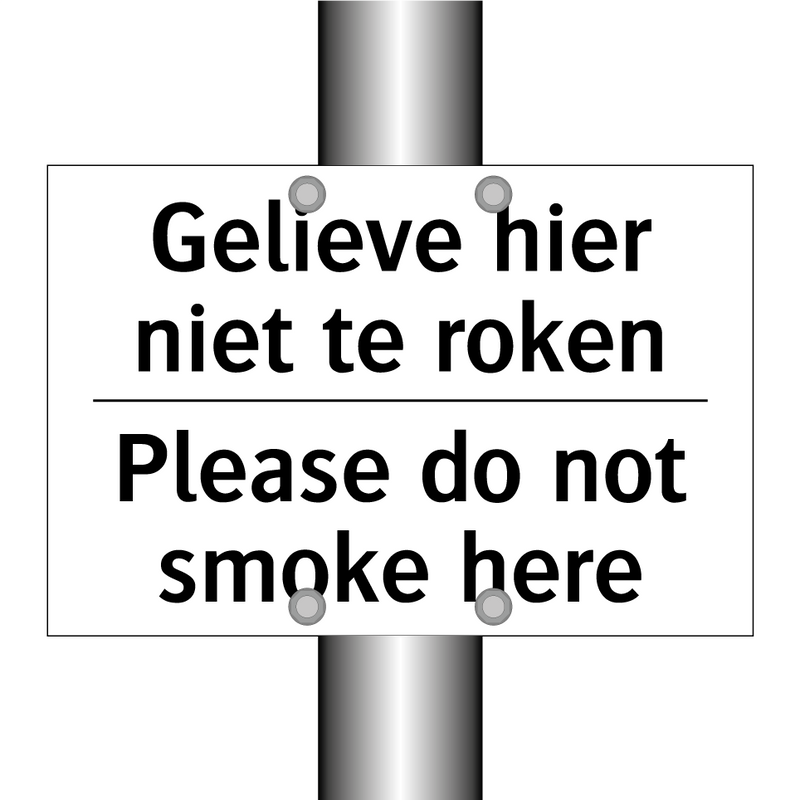 Gelieve hier niet te roken - Please do not smoke here