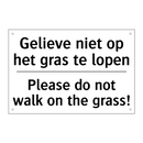 Gelieve niet op het gras te lopen/.../ - Please do not walk on the grass!/.../