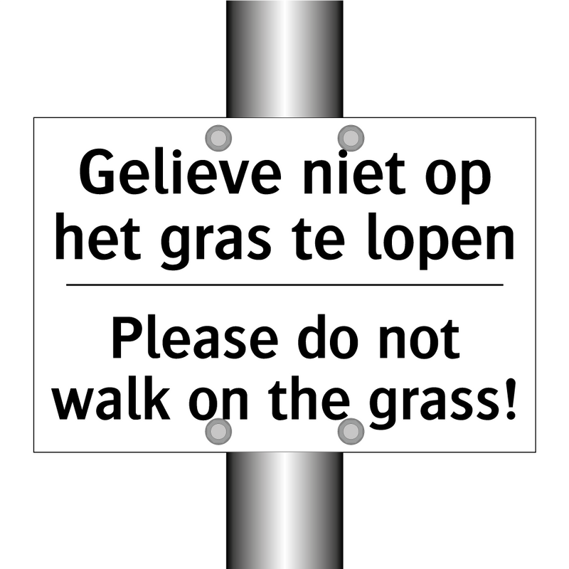 Gelieve niet op het gras te lopen/.../ - Please do not walk on the grass!/.../