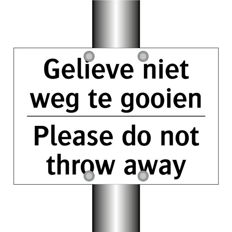 Gelieve niet weg te gooien - Please do not throw away