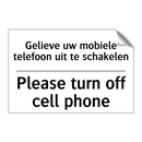 Gelieve uw mobiele telefoon uit /.../ - Please turn off cell phone