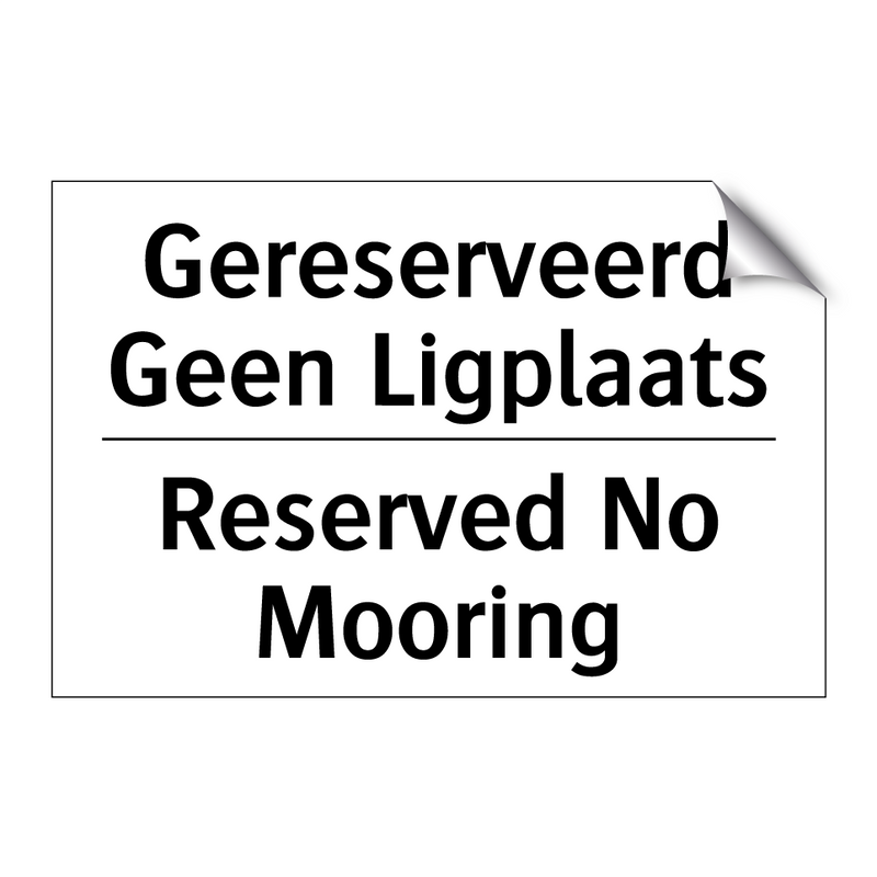 Gereserveerd Geen Ligplaats - Reserved No Mooring