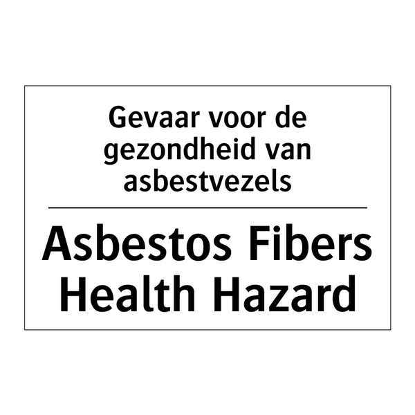 Gevaar voor de gezondheid van /.../ - Asbestos Fibers Health Hazard