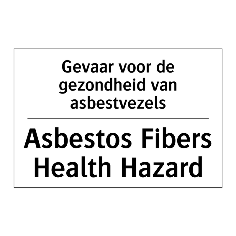 Gevaar voor de gezondheid van /.../ - Asbestos Fibers Health Hazard
