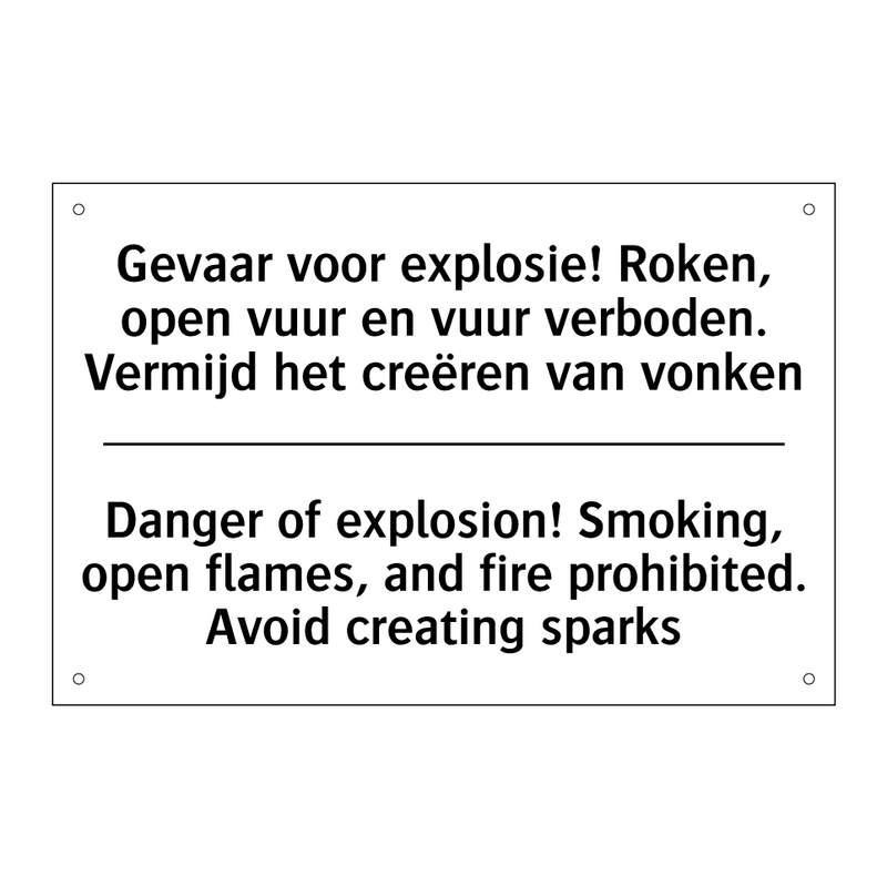 Gevaar voor explosie! Roken, open /.../ - Danger of explosion! Smoking, /.../
