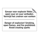 Gevaar voor explosie! Roken, open /.../ - Danger of explosion! Smoking, /.../