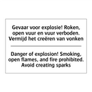 Gevaar voor explosie! Roken, open /.../ - Danger of explosion! Smoking, /.../