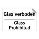 Glas verboden - Glass Prohibited
