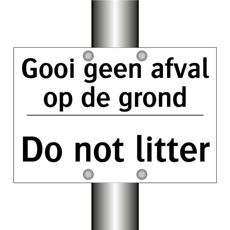 Gooi geen afval op de grond - Do not litter