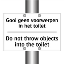 Gooi geen voorwerpen in het toilet/.../ - Do not throw objects into the /.../