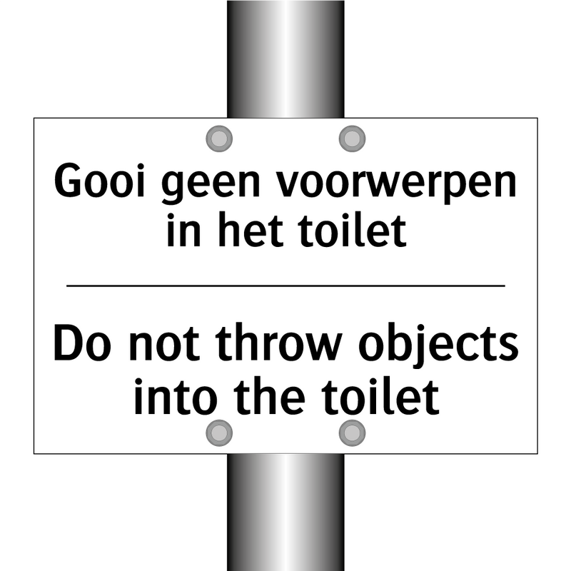 Gooi geen voorwerpen in het toilet/.../ - Do not throw objects into the /.../