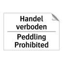 Handel verboden - Peddling Prohibited