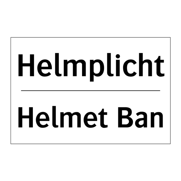 Helmplicht - Helmet Ban