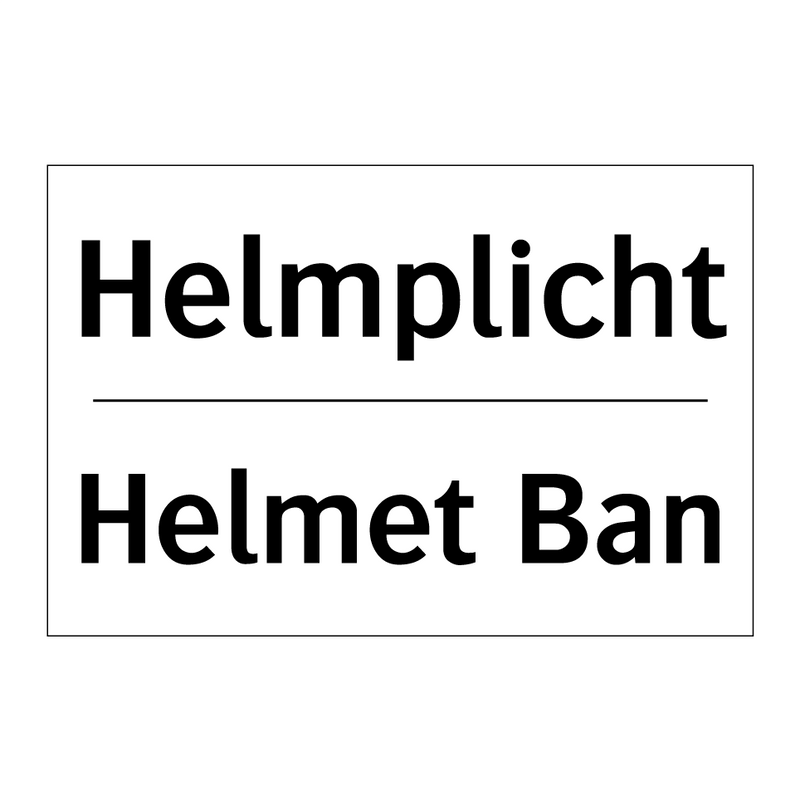 Helmplicht - Helmet Ban