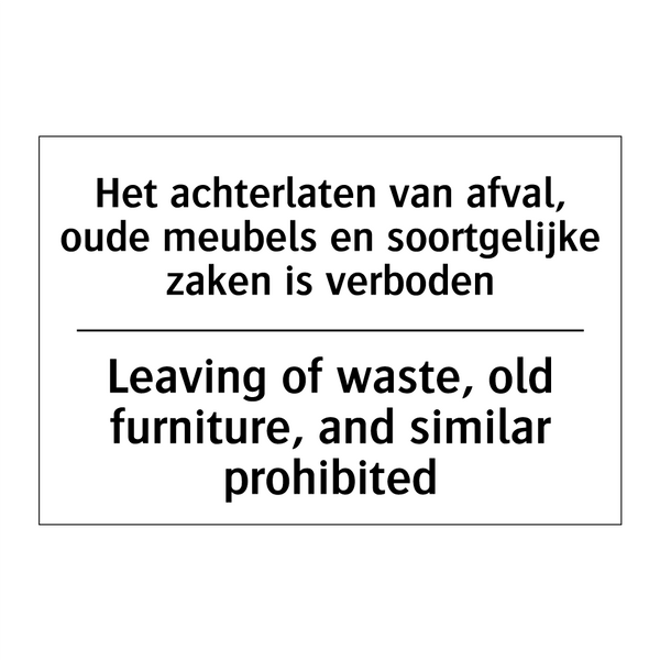 Het achterlaten van afval, oude /.../ - Leaving of waste, old furniture, /.../