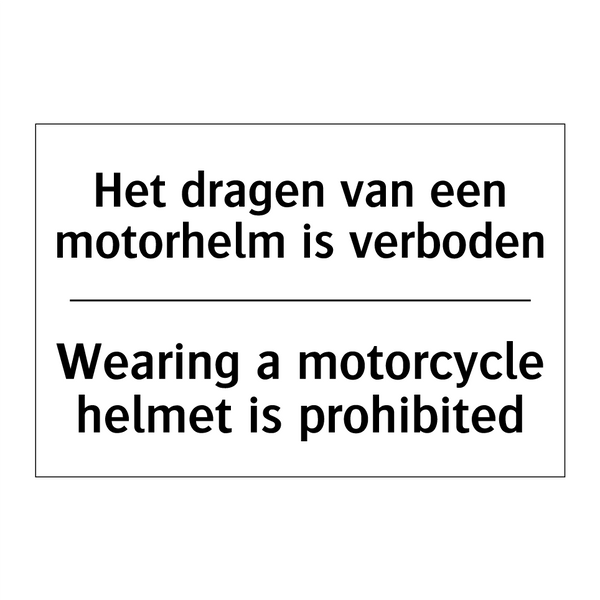 Het dragen van een motorhelm is /.../ - Wearing a motorcycle helmet is /.../