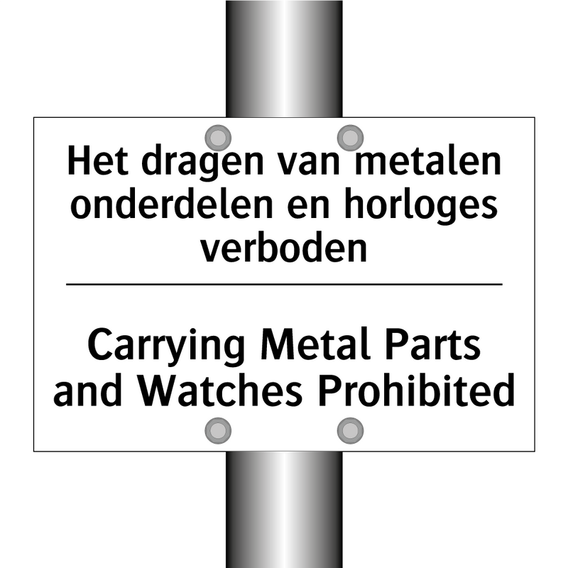 Het dragen van metalen onderdelen /.../ - Carrying Metal Parts and Watches /.../