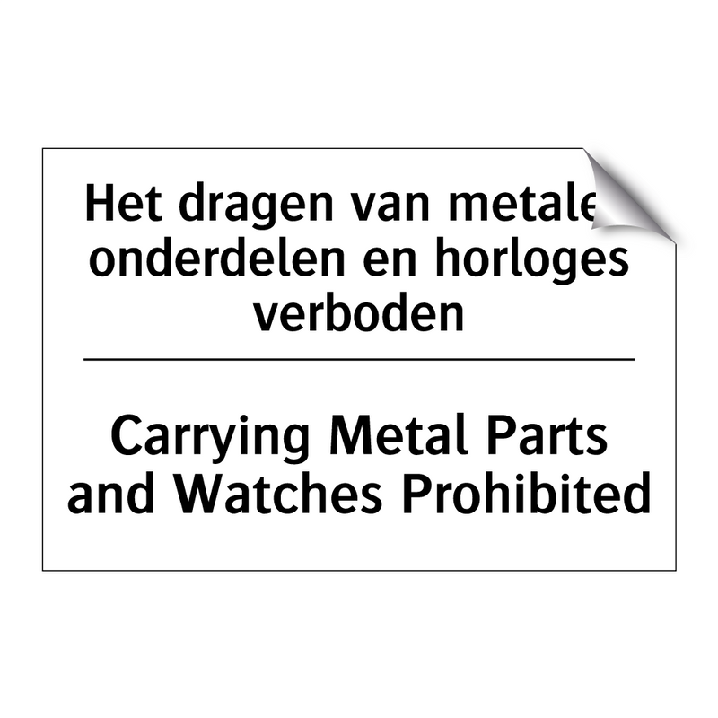 Het dragen van metalen onderdelen /.../ - Carrying Metal Parts and Watches /.../