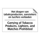 Het dragen van tabaksproducten, /.../ - Carrying of Tobacco Products, /.../