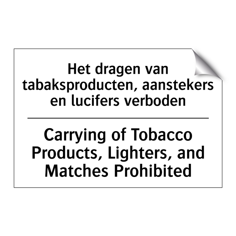 Het dragen van tabaksproducten, /.../ - Carrying of Tobacco Products, /.../