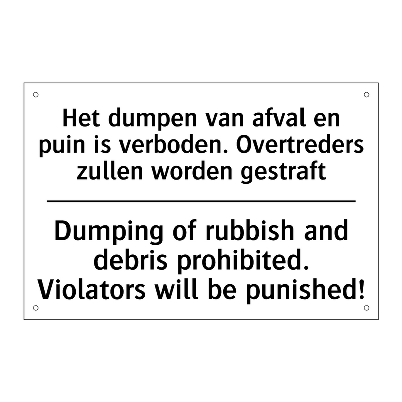 Het dumpen van afval en puin is /.../ - Dumping of rubbish and debris /.../