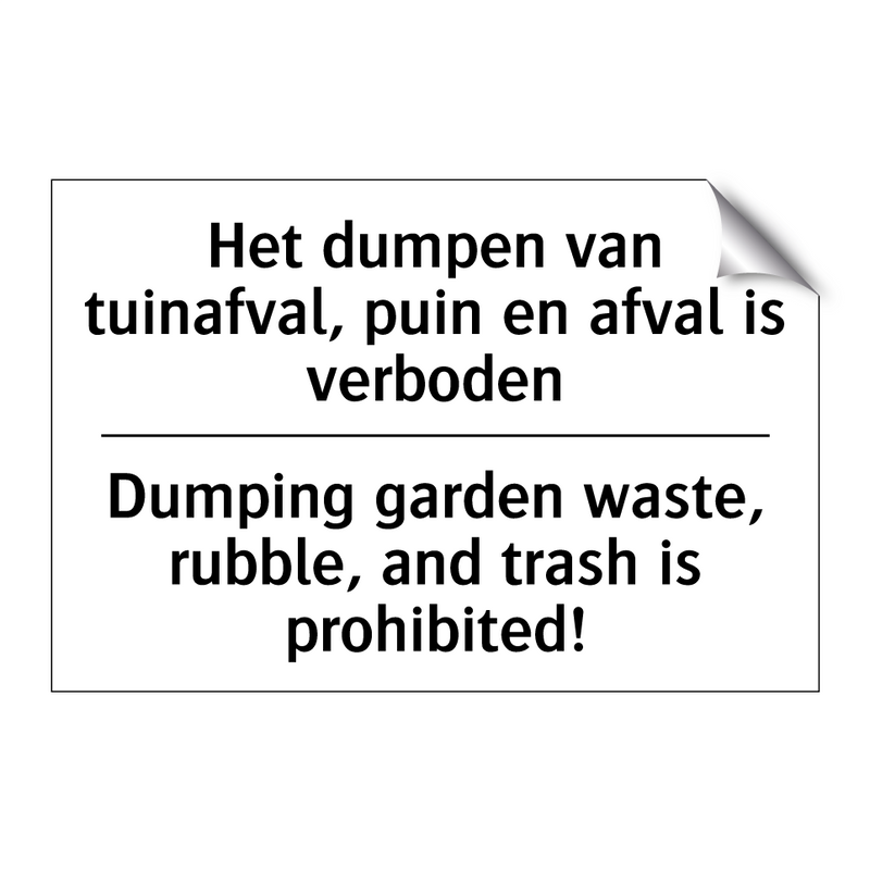Het dumpen van tuinafval, puin /.../ - Dumping garden waste, rubble, /.../