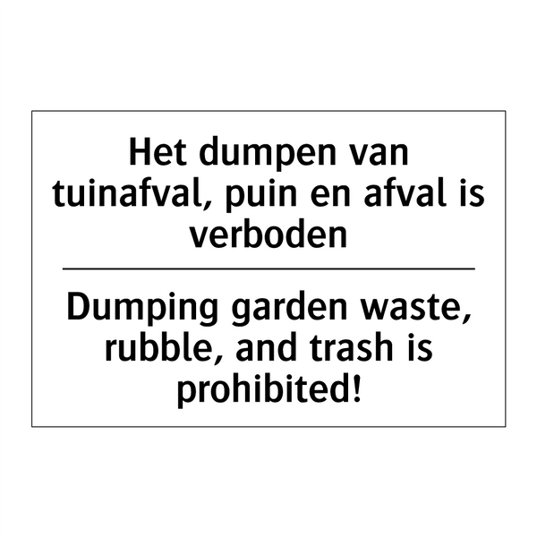 Het dumpen van tuinafval, puin /.../ - Dumping garden waste, rubble, /.../