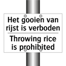 Het gooien van rijst is verboden/.../ - Throwing rice is prohibited