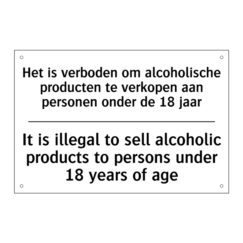 Het is verboden om alcoholische /.../ - It is illegal to sell alcoholic /.../
