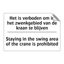 Het is verboden om in het zwenkgebied /.../ - Staying in the swing area of the /.../