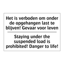 Het is verboden om onder de opgehangen /.../ - Staying under the suspended load /.../
