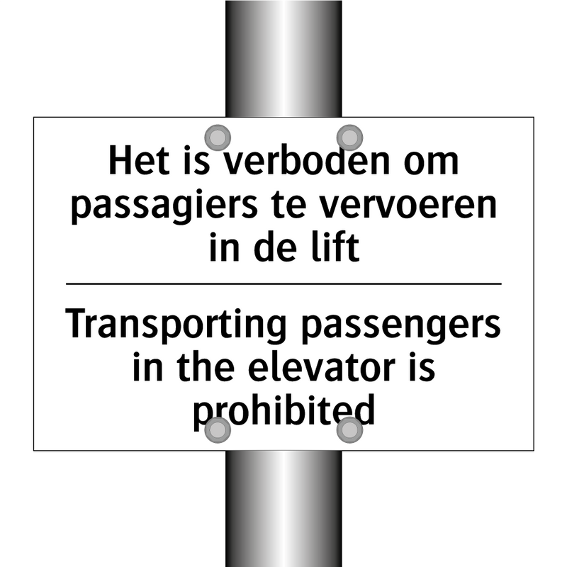 Het is verboden om passagiers /.../ - Transporting passengers in the /.../